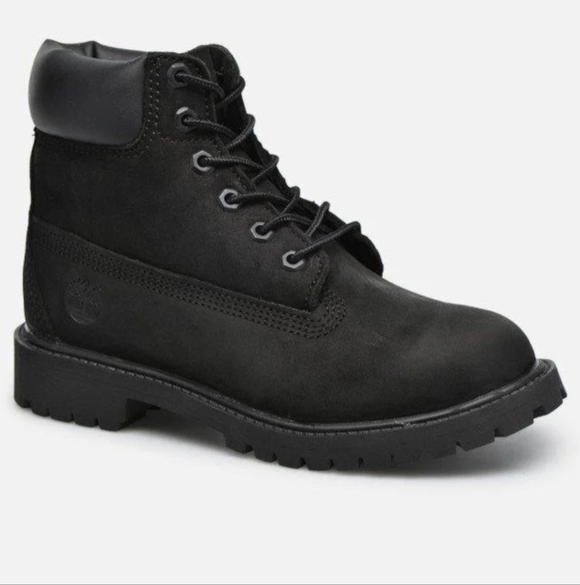 TIMBERLAND- BLACK NUBUCK LEATHER BOOTS - Picture 1 of 7